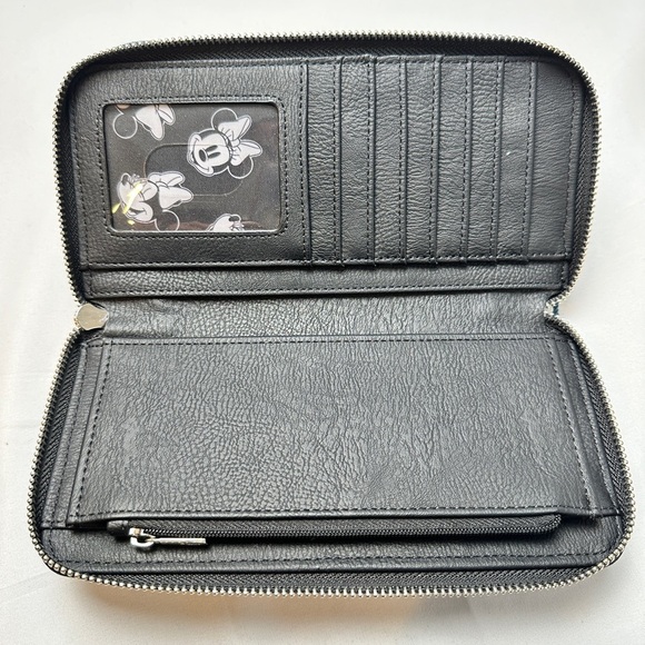 Loungefly Disney Minnie Mouse Denim Polka Dot Zip Around Wallet NWOT - Picture 4 of 8